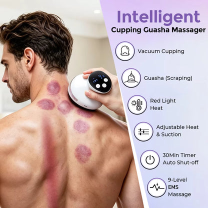 4-in-1 EMS Vacuum Cupping & Red Light Gua Sha Massager