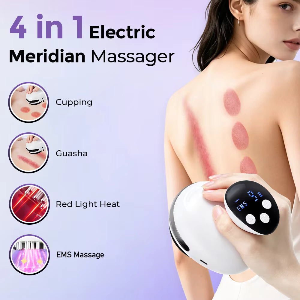 4-in-1 EMS Vacuum Cupping & Red Light Gua Sha Massager